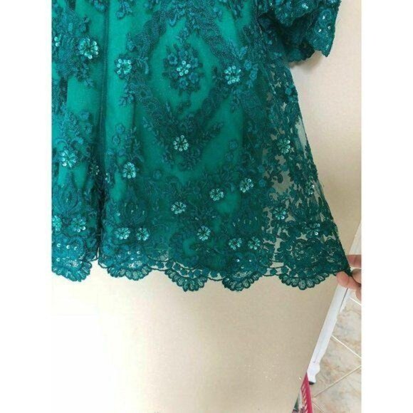 Free People Romper Women's Size 10 Sequin 3/4 sleeve Dress New with Tags - Picture 6 of 10